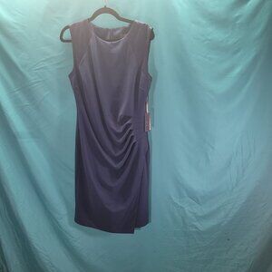 NYDJ Womens Sleeveless Draped Blue Dress Size 12